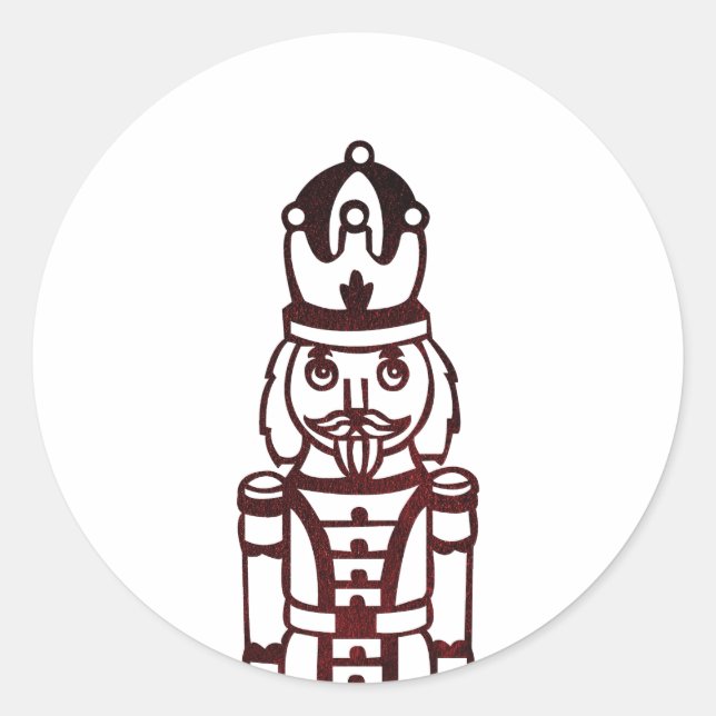 Pegatina Redonda Navidades Nutcracker (Anverso)