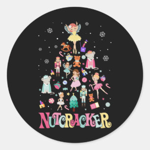 Pegatina Redonda Navidades Nutcracker Squad Ballet Dance Mateo F