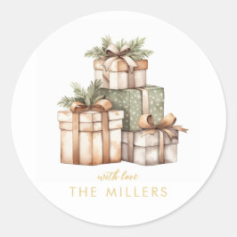 Pegatina Redonda Navidades obsequian a Exchange Elefante Blanco