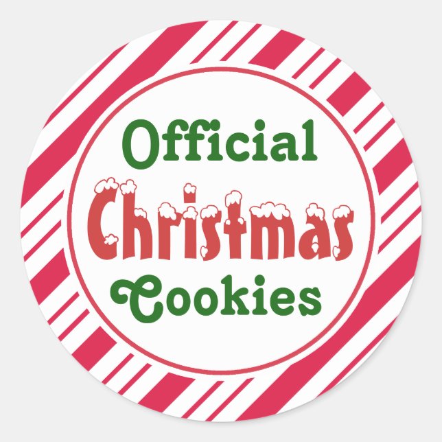 Pegatina Redonda Navidades oficiales Cookies Pegatinas (Anverso)