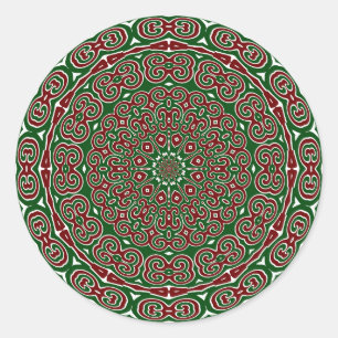 Pegatina Redonda Navidades ornamentales Mandala