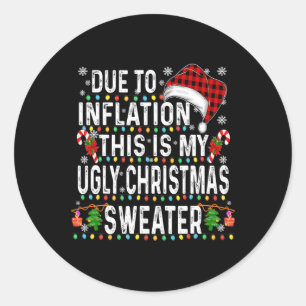 Pegatina Redonda Navidades Pajama Hombres Mujeres Navidades diverti