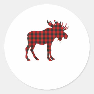 Pegatina Redonda Navidades Pajama Moose Tee Animal Pajamas Xmas Gif