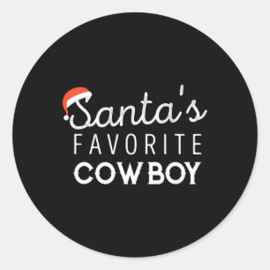 Pegatina Redonda Navidades Para Vaqueros