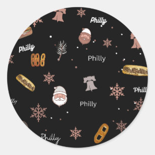 Pegatina Redonda Navidades pegatina-Philly