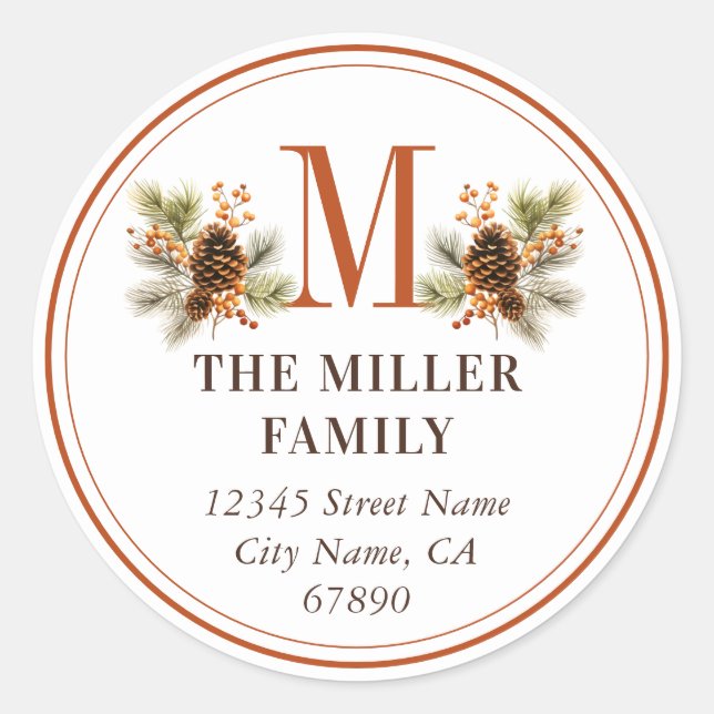 Pegatina Redonda Navidades Pegatinas de la Ronda Mistletoe (Anverso)