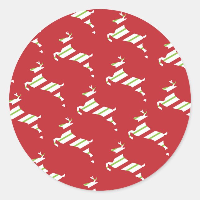 Pegatina Redonda navidades pegatinas de renos (Anverso)