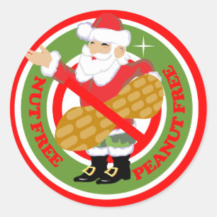 Pegatina Redonda Navidades Pegatinas libres de maní