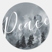 Navidades Pegatinas redondos color de agua de la m