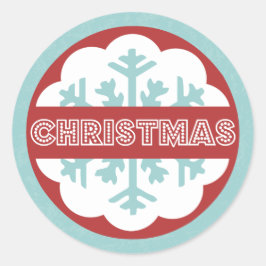 Pegatina Redonda Navidades pequeños de cerezo azul redondo