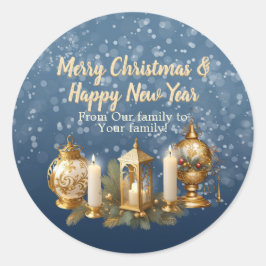 Pegatina Redonda Navidades personalizables