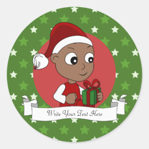 Pegatina Redonda Navidades personalizado de bebé