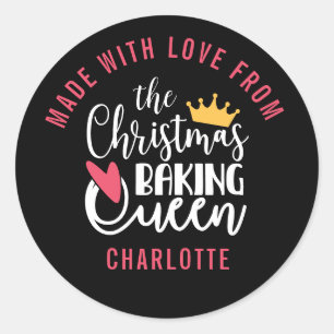 Pegatina Redonda Navidades personalizados Baking Queen