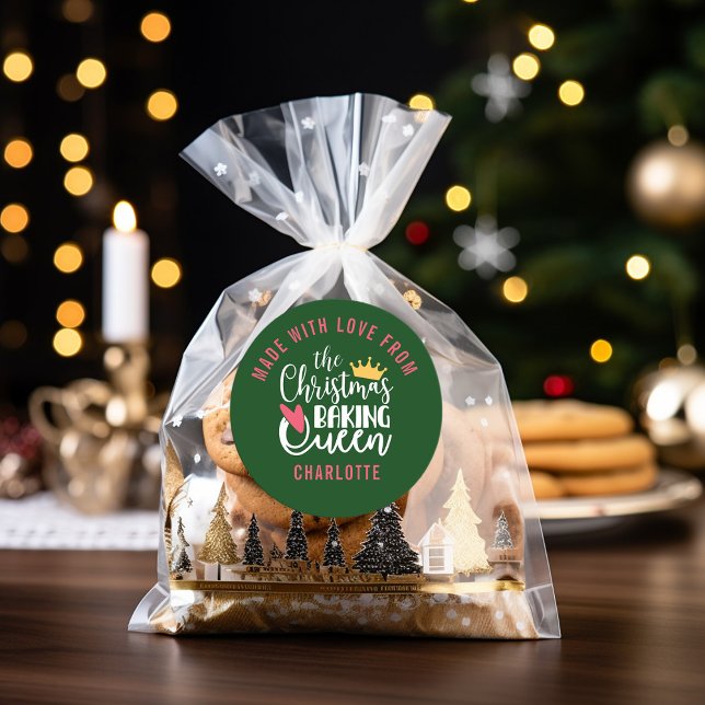 Pegatina Redonda Navidades personalizados Baking Queen (Subido por el creador)