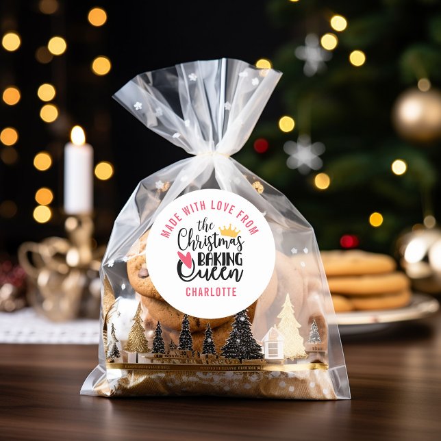 Pegatina Redonda Navidades personalizados Baking Queen (Subido por el creador)