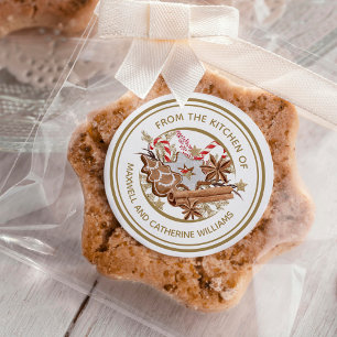 Pegatina Redonda Navidades personalizados Cocinar sobre vacaciones