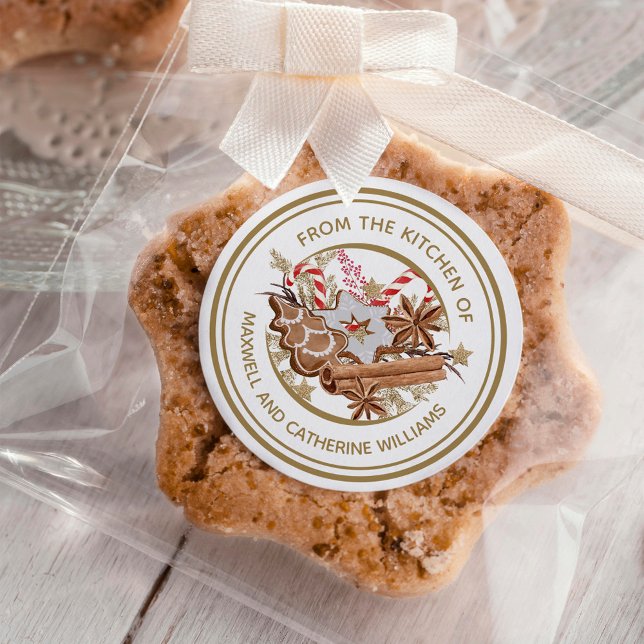 Pegatina Redonda Navidades personalizados Cocinar sobre vacaciones (Subido por el creador)