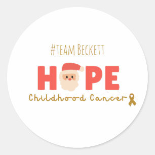 Pegatina Redonda navidades Personalizados de cáncer infantil espera