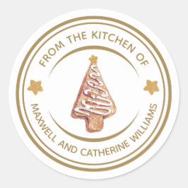 Pegatina Redonda Navidades personalizados Gingerbread Baked Goods