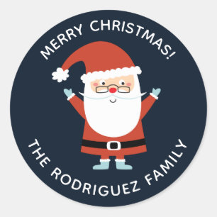 Pegatina Redonda Navidades personalizados Santa Claus