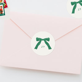 Pegatina Redonda navidades personalizados verdes se inclina por vac