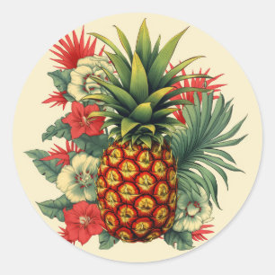 Pegatina Redonda Navidades Pineapple