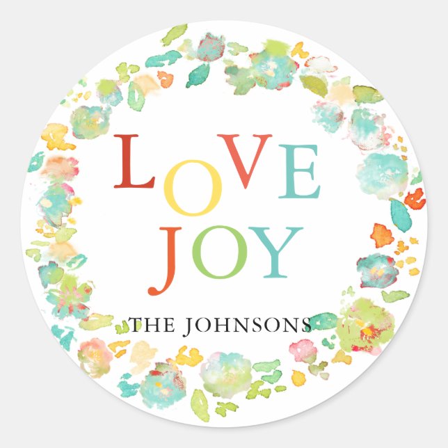 Pegatina Redonda Navidades PixDezine Acuarela Verdor Invierno (Anverso)