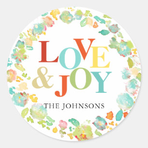 Pegatina Redonda Navidades PixDezine Agua Abstract Wreath