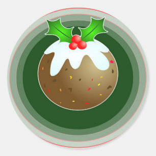 Pegatina Redonda Navidades Pudding