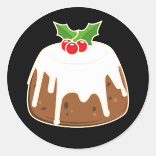 Pegatina Redonda Navidades pudín y pudding