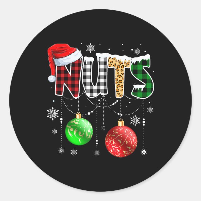 Pegatina Redonda Navidades que coinciden con castañas familiares de (Anverso)