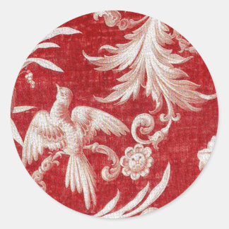 Pegatina Redonda Navidades Red Shabby Toile