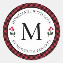 Navidades Regalo de comida Bufalo Rojo Monograma