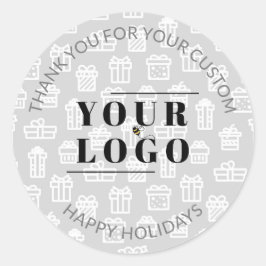 Pegatina Redonda Navidades Regalo Gracias Personalizado De Negocios
