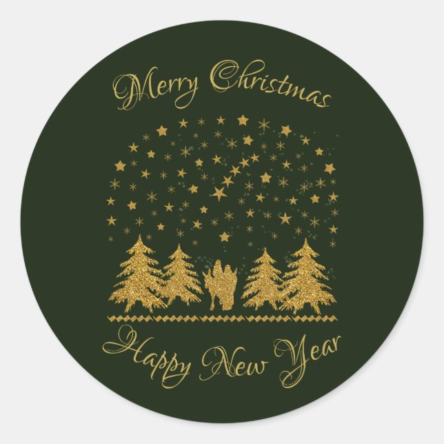 Pegatina Redonda Navidades religiosos Virgen María, San José, Jesús (Anverso)