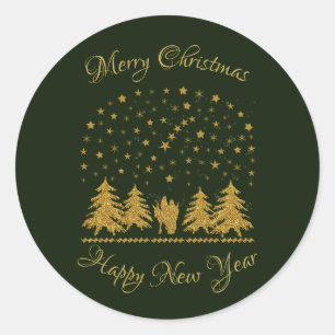 Pegatina Redonda Navidades religiosos Virgen María, San José, Jesús