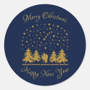 Pegatina Redonda Navidades religiosos Virgen María, San José, Jesús