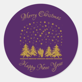 Pegatina Redonda Navidades religiosos Virgen María, San José, Jesús