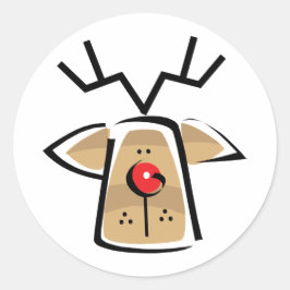 Pegatina Redonda Navidades renos