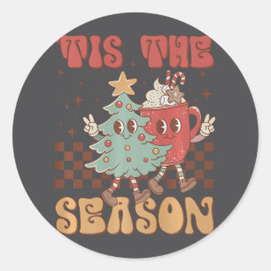 Pegatina Redonda Navidades Retro Este Es El Coff Del Árbol De Navid