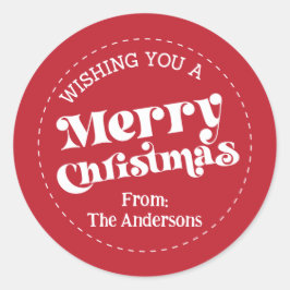 Pegatina Redonda Navidades Retro Modernos Simples Grandes
