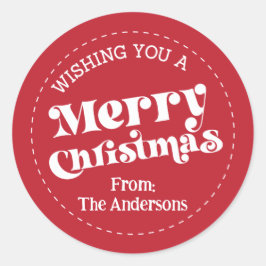 Pegatina Redonda Navidades Retro Modernos Simples Pequeños