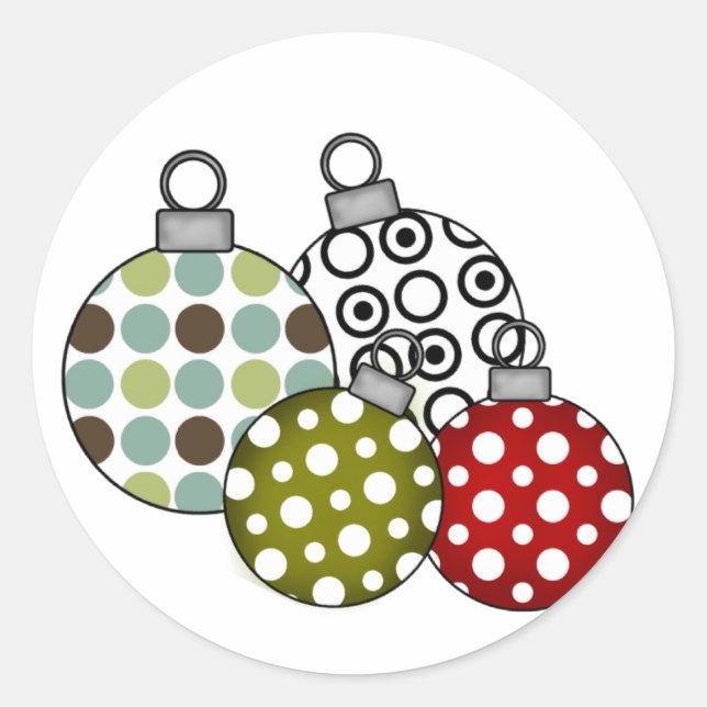 Pegatina Redonda Navidades retro saquen camisetas y regalos (Anverso)