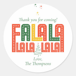 Pegatina Redonda Navidades retro simples modernos Carols Karaoke Fi