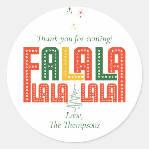 Pegatina Redonda Navidades retro simples modernos Carols Karaoke Fi