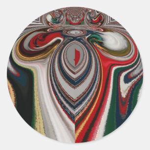 Pegatina Redonda Navidades Retro Textura Vintage Resumen Arte Impri