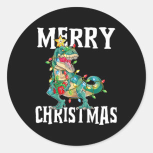 Pegatina Redonda Navidades Rex Pajamas Merry Christma