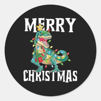 Pegatina Redonda Navidades Rex Pajamas Merry Christma
