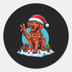Pegatina Redonda Navidades Ridgeback De La Mano De La Paz Encenden