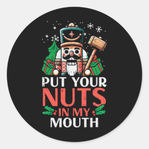 Pegatina Redonda Navidades Ropa De Nueces Me Puso El Humor De La Bo